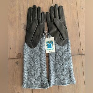 Portolano women leather long cashmere glove NWT